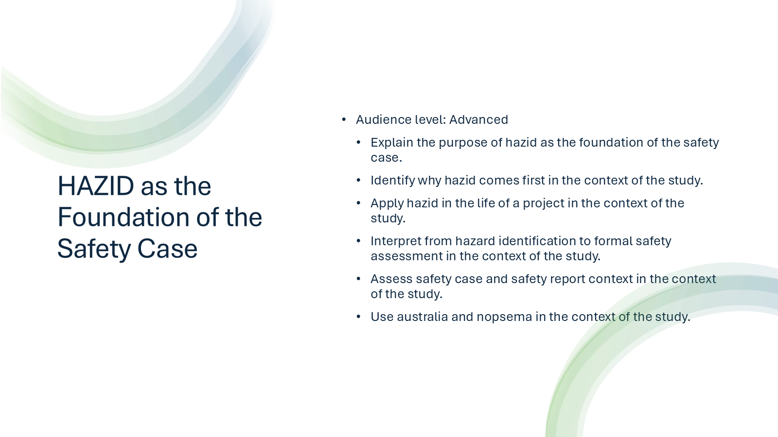 HAZID as the Foundation of the Safety Case preview slide 1