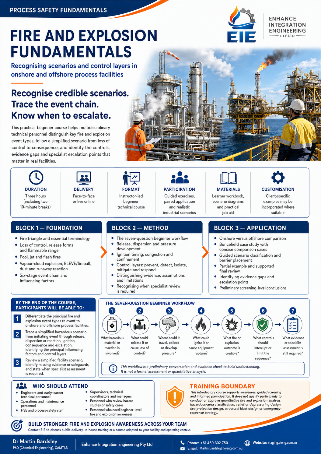 Fire and Explosion Fundamentals promotional course sheet