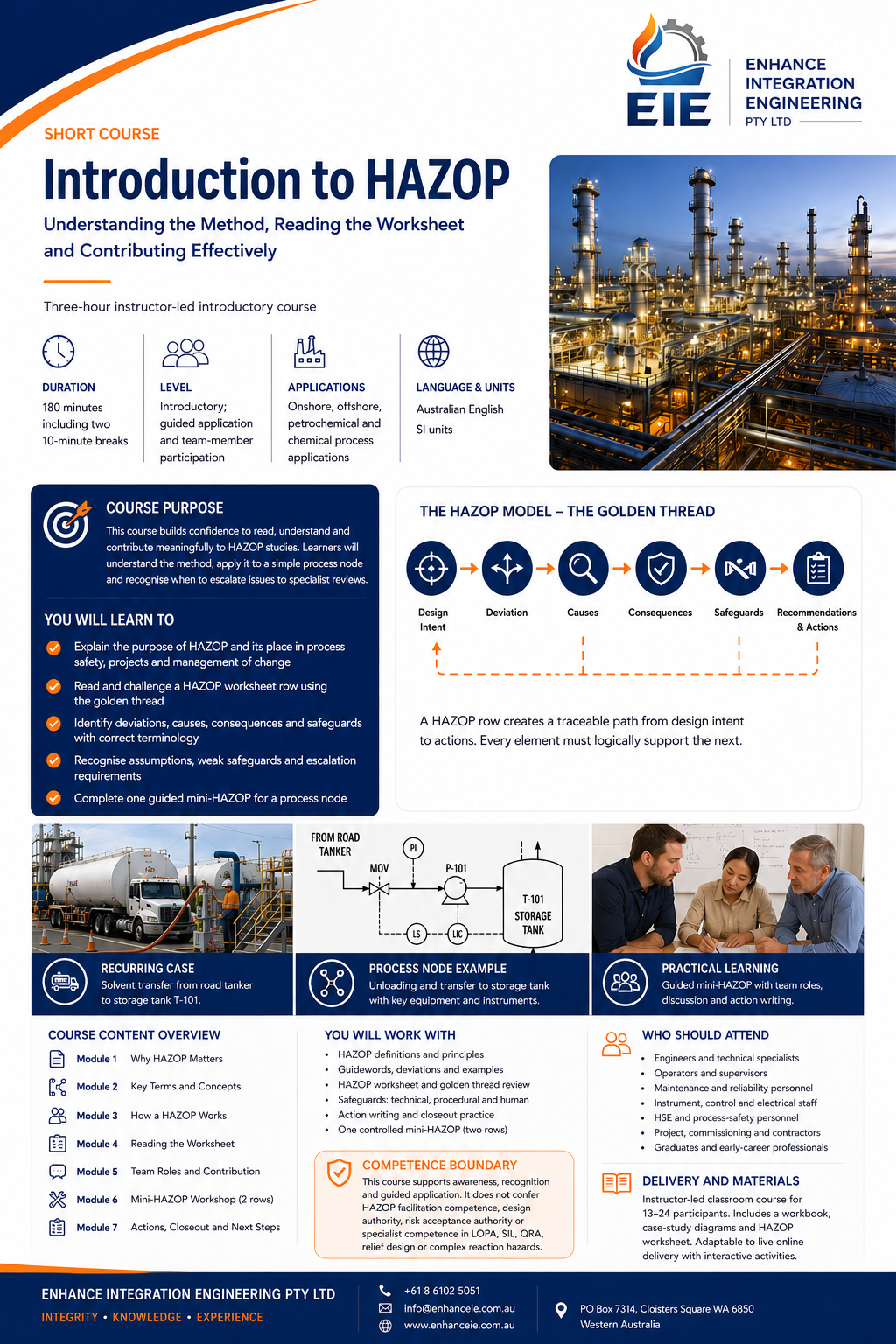 Introduction to HAZOP promotional course sheet